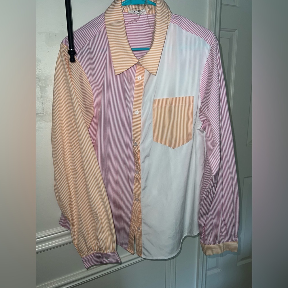 Andrew by Unit button down color block shirt!